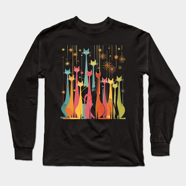 Mid Century Modern CAT Iconic Architectures Long Sleeve T-Shirt by Terrence Torphy